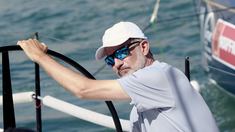 Prince Felipe aboard yacht