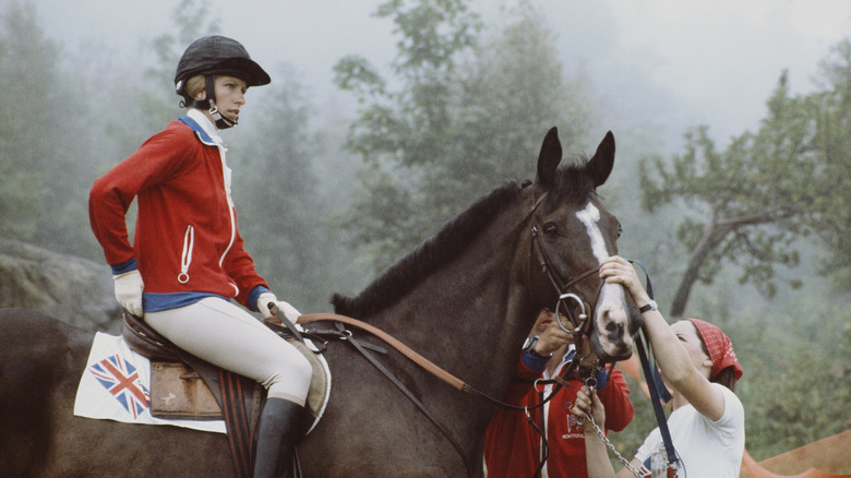 Princess Anne competing in the Olympics