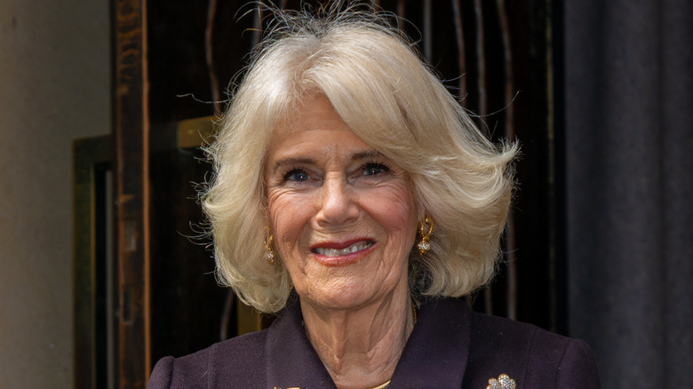 Closeup of Queen Camilla smiling