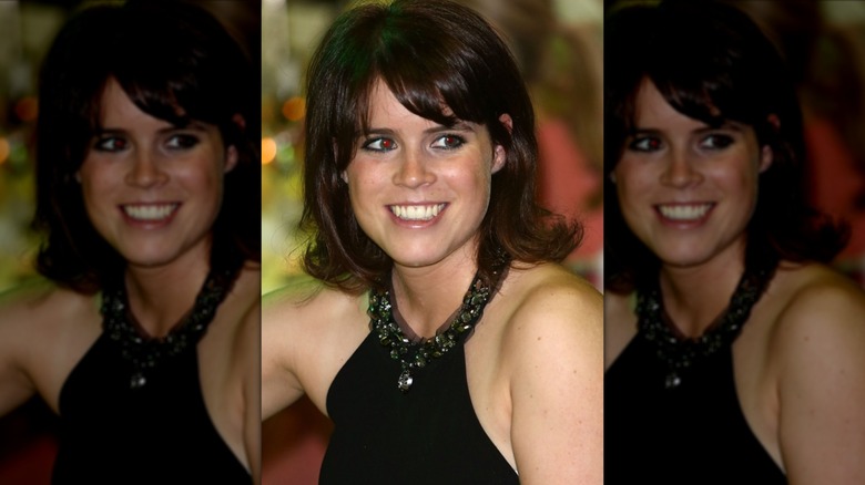 Princess Eugenie smiles in a halter top