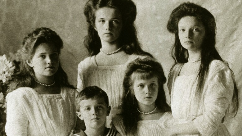 The Romanov children historical photo