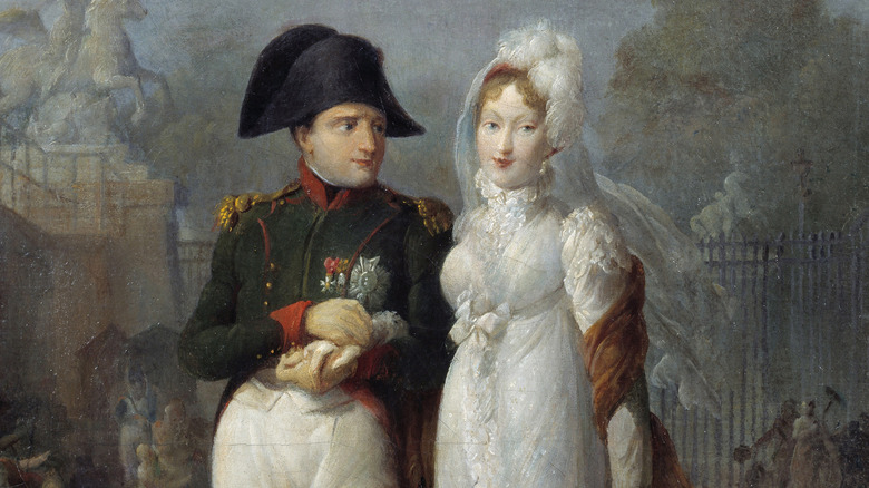 Painted portrait of Napoleon Bonaparte and Marie Louise