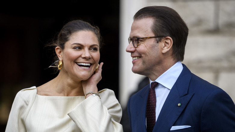 Princess Victoria and Prince Daniel smiling