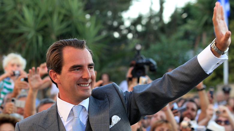 Prince Nikolaos waving