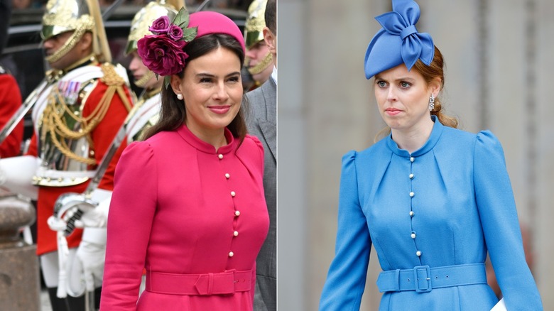 Sophie Winkleman and Princess Beatrice in pink and blue dresses