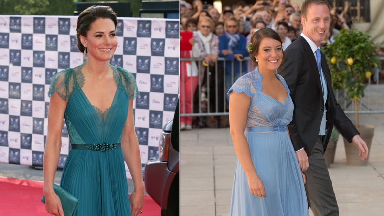 Catherine, Princess of Wales and Princess Alexandra of Luxembourg in lace dresses