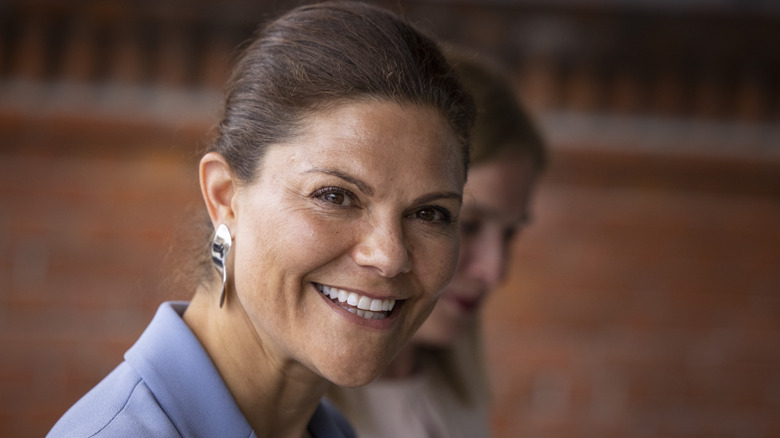 Crown Princess Victoria of Sweden smiling