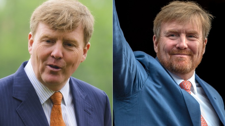 Split image of King Willem-Alexander then vs. now 