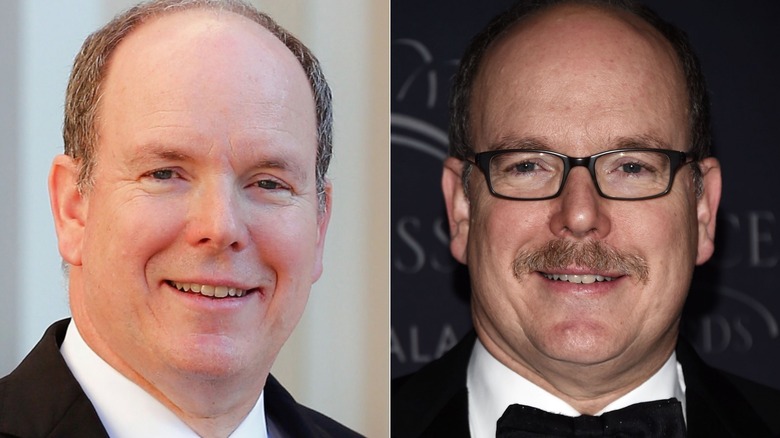 Split image of Prince Albert of Monaco with no facial hair vs. facial hair