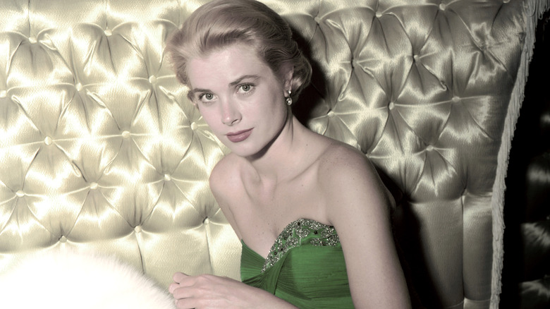 Grace Kelly in sequinned green gown