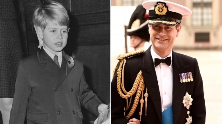 Prince Edward in 1969 and present day