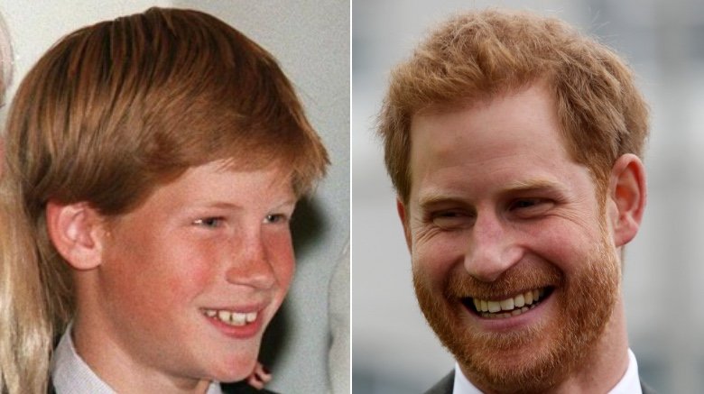 Prince Harry in 1997 and present day