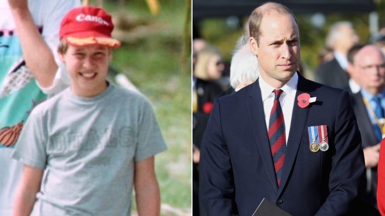 Prince William in 1993 and present day