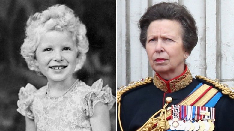 Princess Anne at 4 years old and Princess Anne in present day