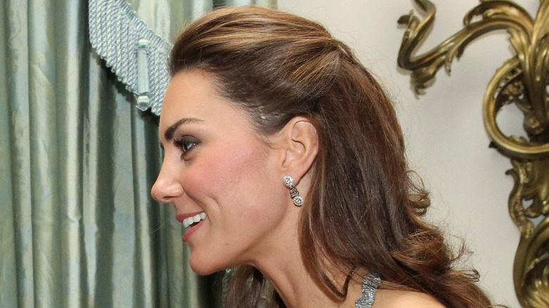 Side profile of Kate Middleton smiling