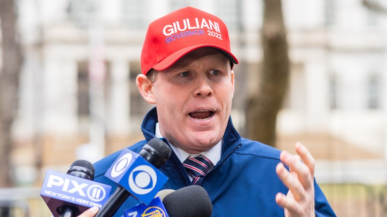 Andrew Giuliani speaking at press conference