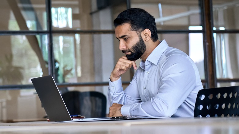 Man using laptop