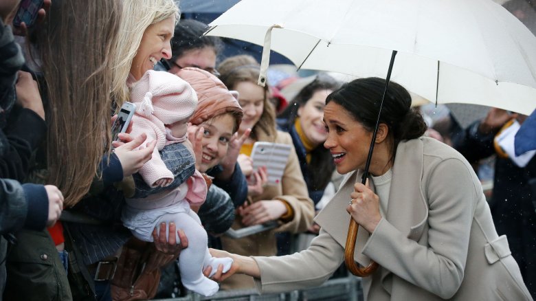 Meghan Markle greeting baby