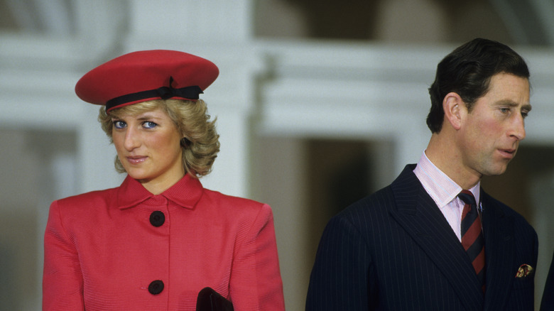 Charles and Diana looking away