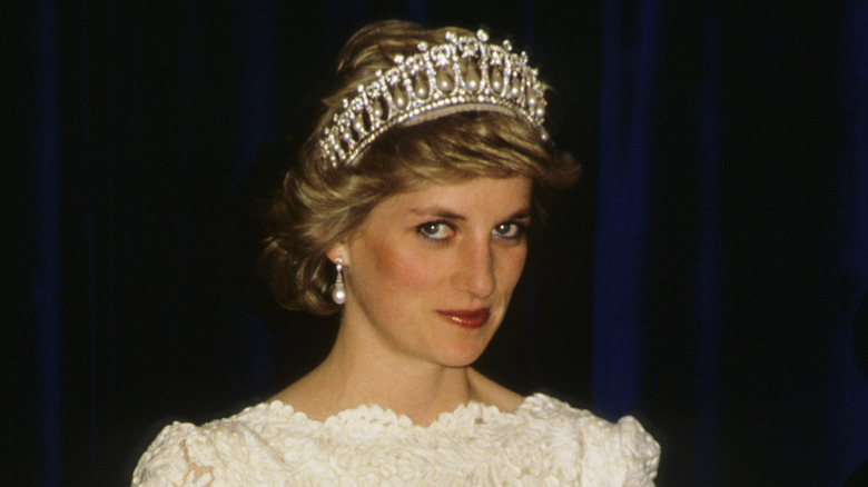 Princess Diana wearing a tiara