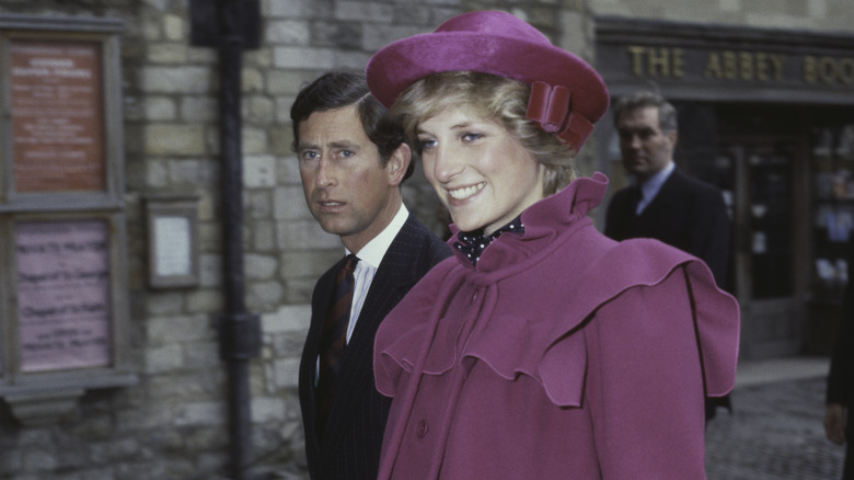 Charles and Diana walking