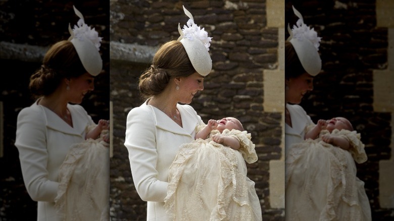 Princess Catherine holding Charlotte