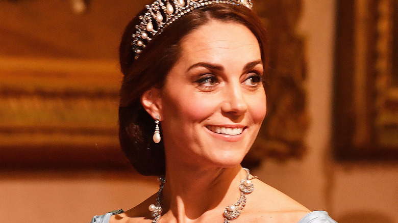 Princess Catherine wearing a crown