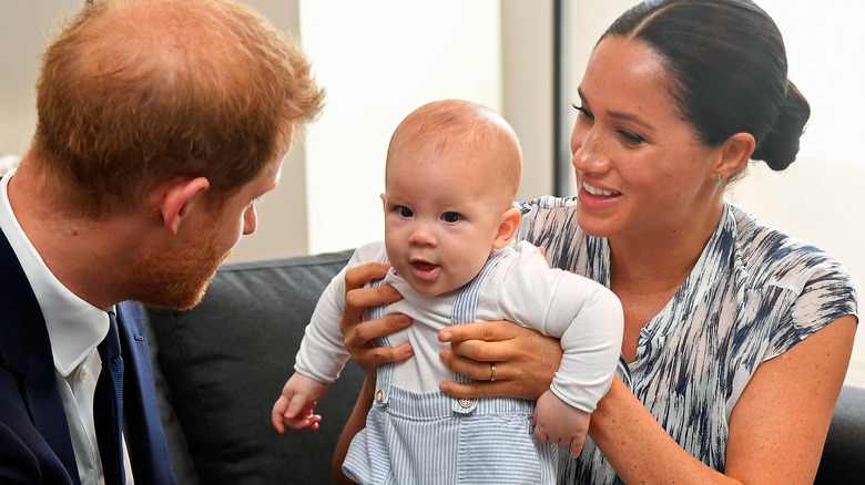 Harry and Meghan with Archie