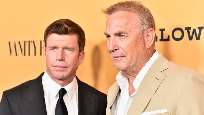 Taylor Sheridan and Kevin Costner at the 'Yellowstone' premiere in 2018