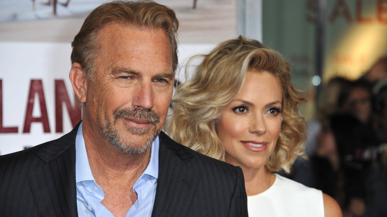 Kevin Costner and ex-wife Christine Baumgartner at a movie premiere in 2015.