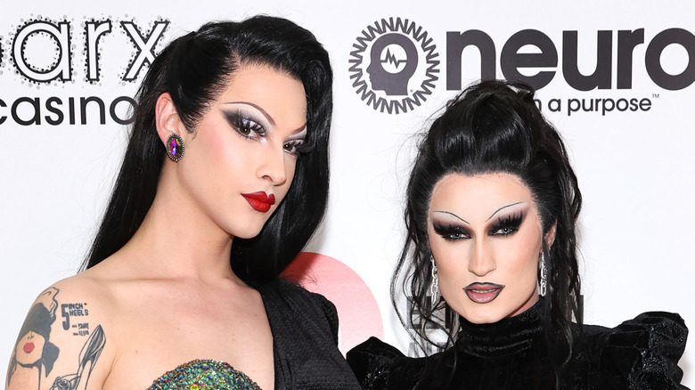 Violet Chachki and Gottmik pose together at an event