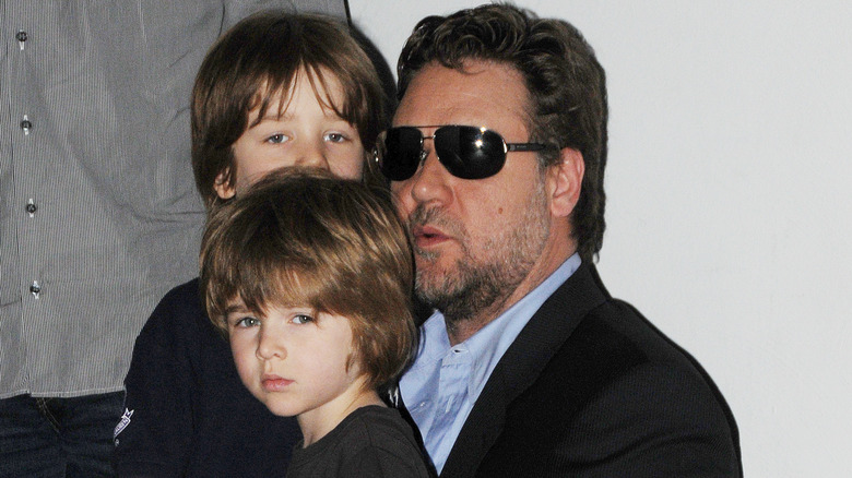 Russell Crowe and his sons 