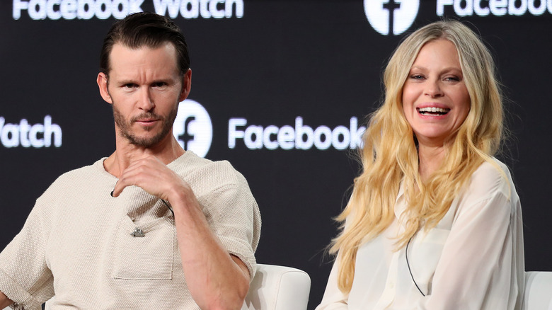 Ryan Kwanten and Kristin Bauer talking at event