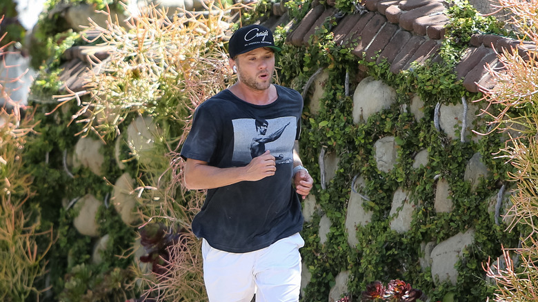 Ryan Phillippe jogging outdoors