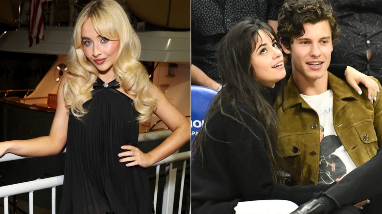 sabrina carpenter camila cabello shawn mendes split image