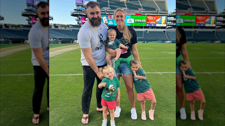 Jason and Kylie Kelce with daughters