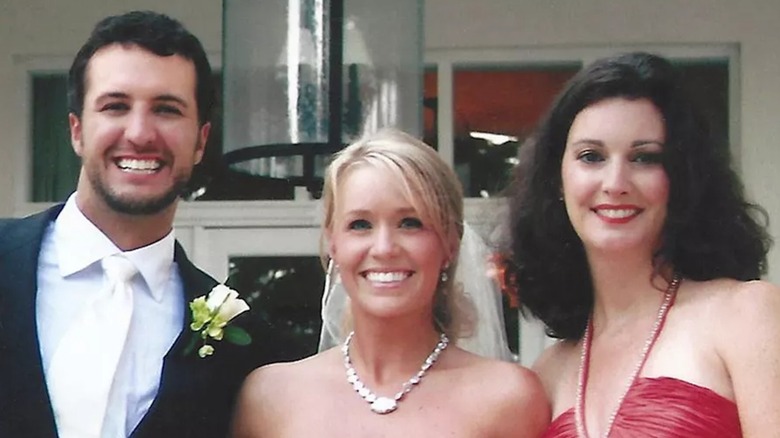 Luke Bryan with wife and late sister Kelly