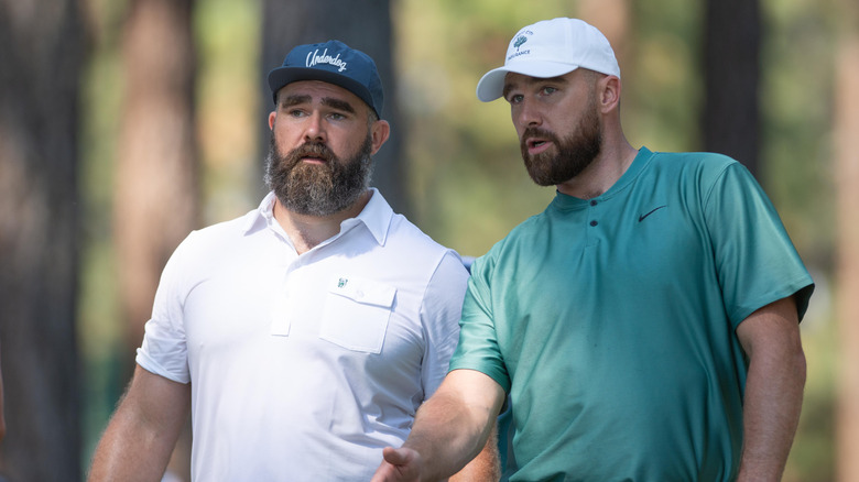 Jason Kelce and Travis Kelce golfing together