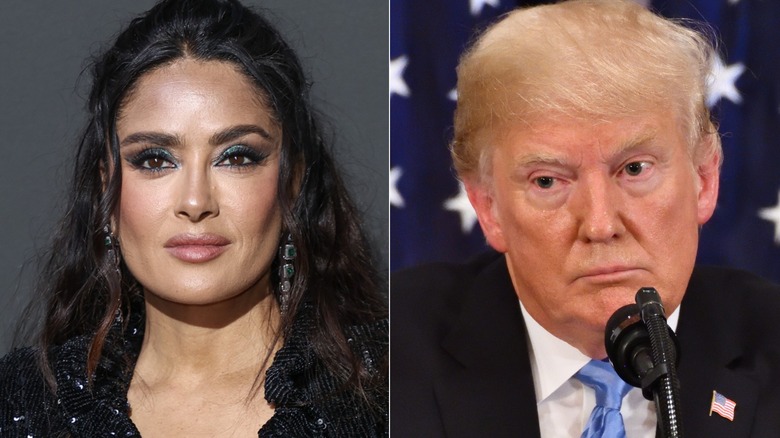 Selma Hayek and Donald Trump