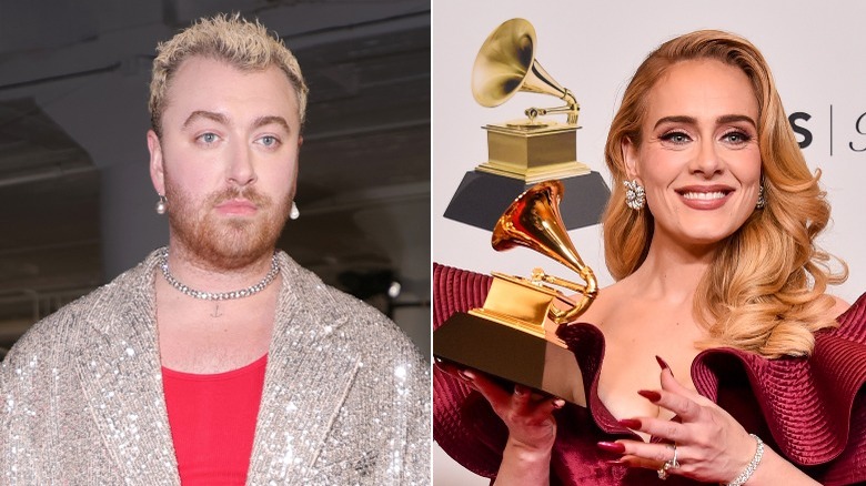 Sam Smith Adele split image