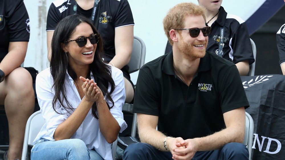 Meghan Markle and Prince Harry outdoors