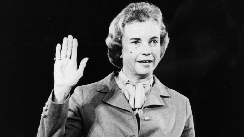 Sandra Day O'Connor being sworn onto the Supreme Court