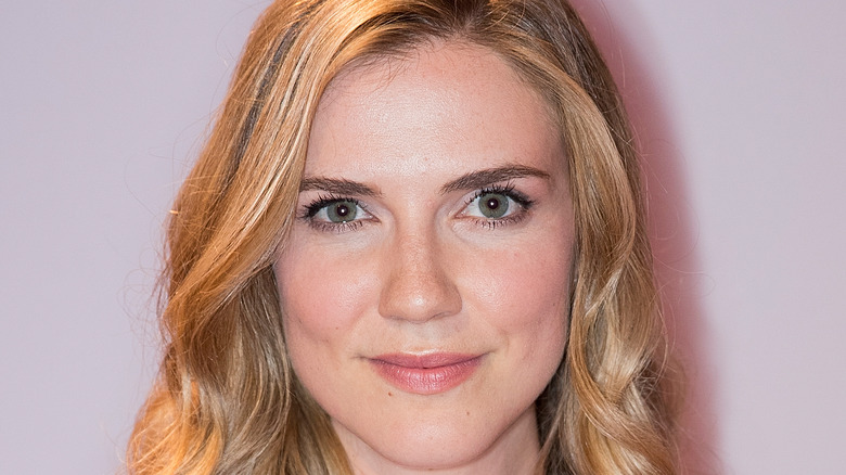 Sara Canning posing for a picture on the red carpet