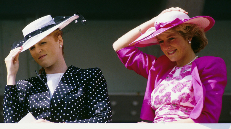 Princess Diana and Sarah Ferguson sitting together 