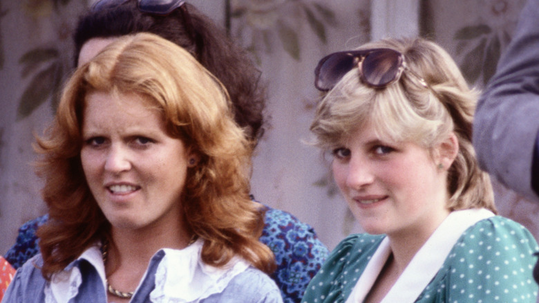 Sarah Ferguson and Princess Diana sitting together 