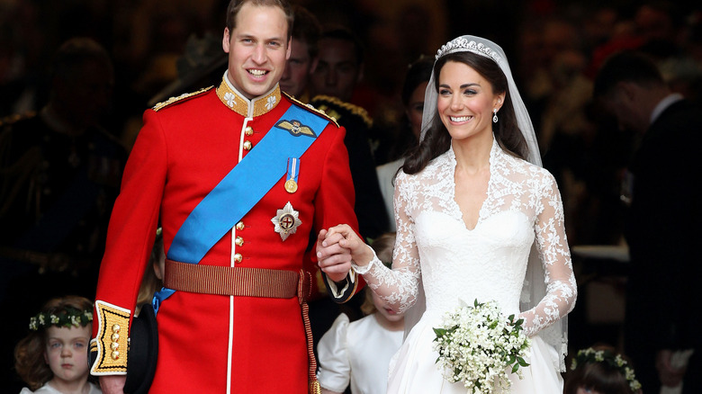 Prince William and Kate Middleton at there wedding in 2011, which Sarah Ferguson was infamously not invited to attend