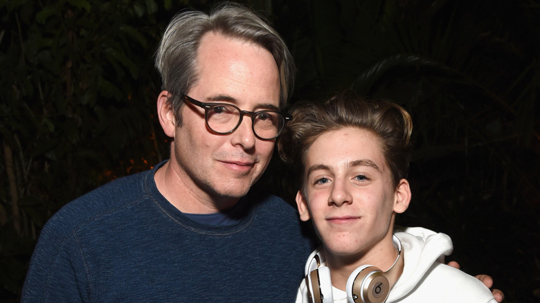 Matthew Broderick and James Broderick posing for a photo together