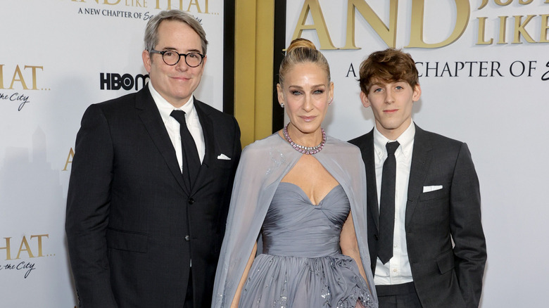 Matthew Broderick, Sarah Jessica Parker, and James Broderick at the "And Just Like That..." premiere in 2021