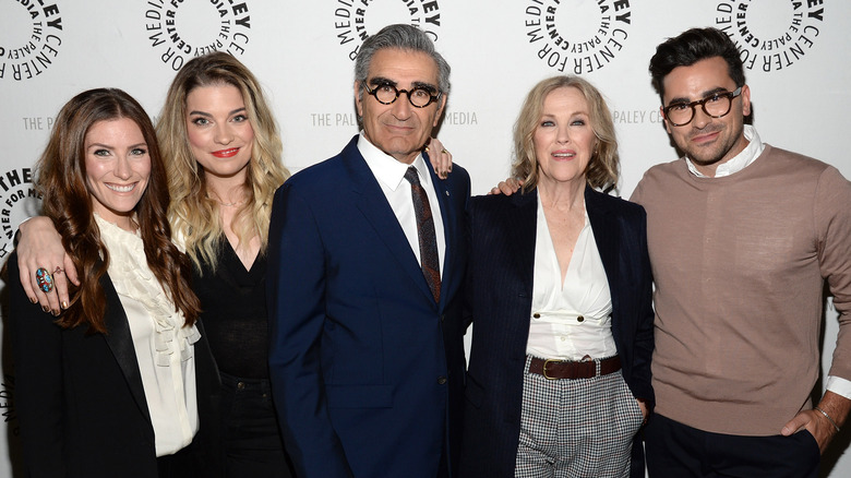 The cast of Schitt's Creek at an event.