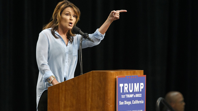 Sarah Palin giving a speech